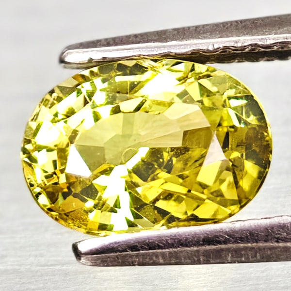 Natural Yellow Chrysoberyl 1.20 Ct. Oval Shape 7.4 x 5.5 Mm Gemstone From Madagascar (1 of 3)