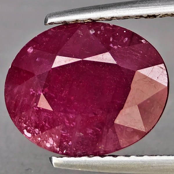 Natural Purplish Red Ruby 5.02 Ct. Oval Shape 11.5 x 9.5 Mm Gemstone from Madagascar (1 of 3)