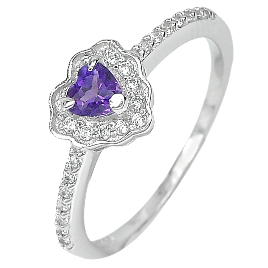 Natural Purple Amethyst 925 Sterling Silver Ring Jewelry Size 6.5 (1 of 3)