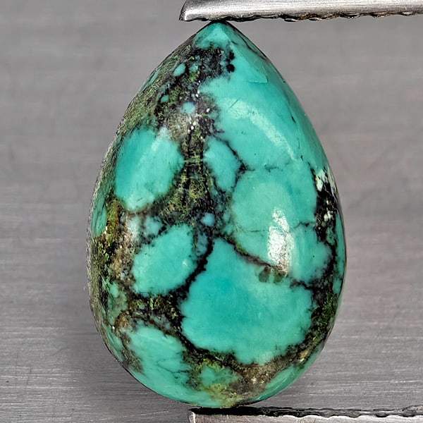 Natural Multi Color Green Turquoise 2.97 Ct. Pear Shape Cabochon 12.2 x 8.4 Mm Gemstone from india (1 of 3)
