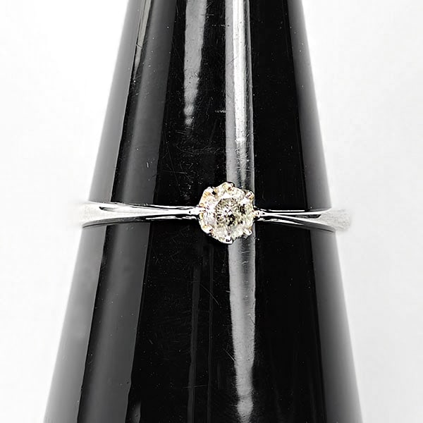 925 Sterling Silver Ring Jewelry 1.04 G. With Natural Diamond 0.13 Ct. Size 6.5 (1 of 3)