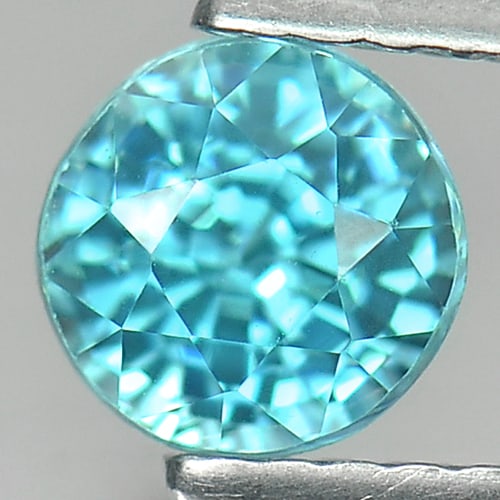 Natural Blue Zircon 1.38 Ct. Round Shape 5.5 Mm. Gemstone From Cambodia (1 of 3)