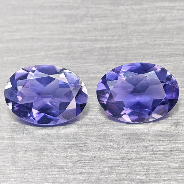 Natural Violetish Blue Iolite 1.23 Ct. 2 Pcs Oval Shape 7 x 5 Mm Gemstones From Madagascar: Product ID: 803804826 Product Name: Natural Iolite Weight: 1.23 CT. Size: 7 x 5 x 3.2 MM. Shape: Oval Shape Color: Violetish Blue Clarity:VSI Luster: Good Gems Origin: Madagascar Treatment: Unheated C