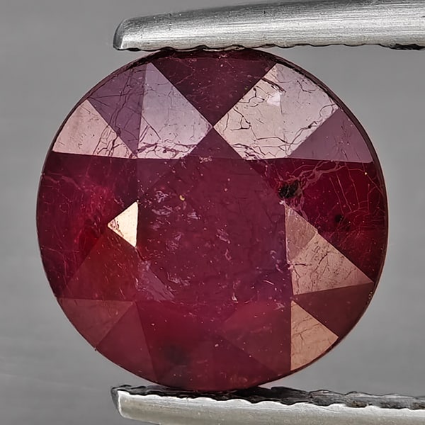 Natural Purplish Red Ruby 3.69 Ct. Round Shape 9 Mm Gemstone from Madagascar (1 of 3)