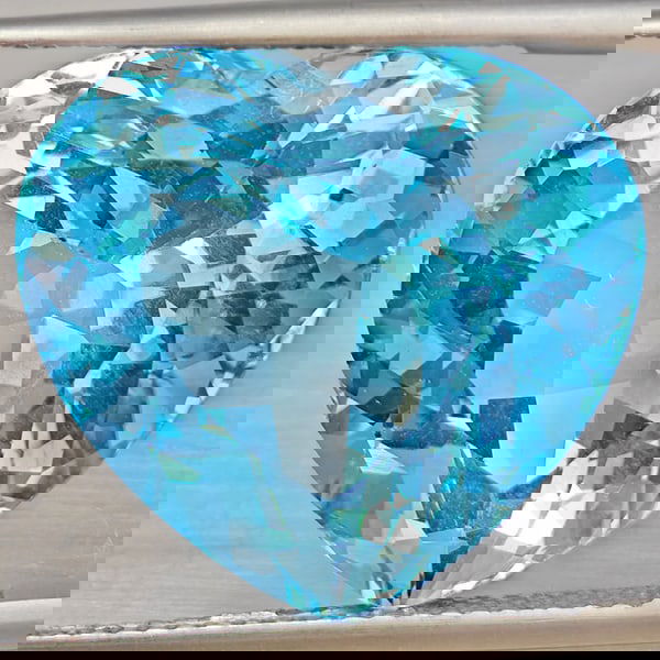 Natural Baby Blue Color Topaz 25.57 Ct. Heart Shape 18.5 x 17.5 Mm Gemstone from Brazil (1 of 3)