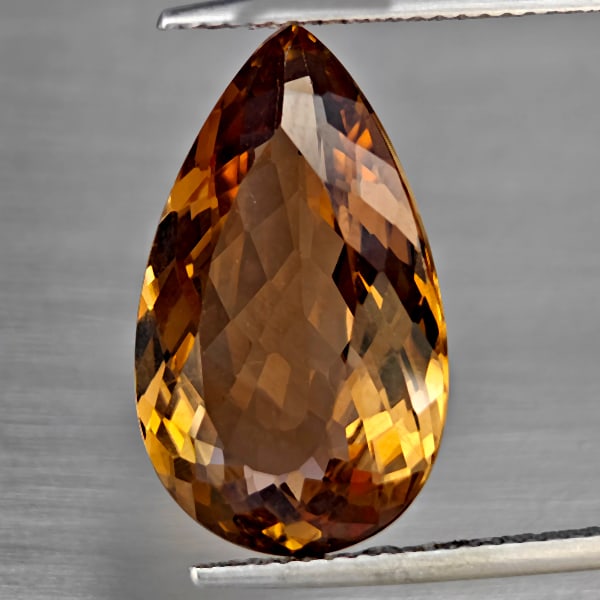 Natural Imperial Topaz 12.13 Ct. Pear Shape 19.8 x 11.8 Mm Gemstone From Brazil (1 of 3)