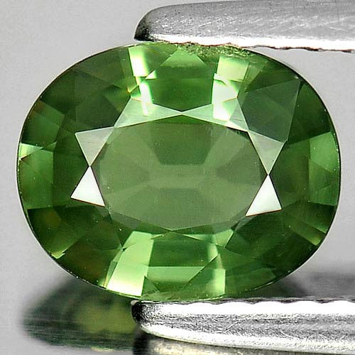 Natural Green Sapphire 1.35 Ct. Oval Shape 8 x 6.4 Mm. Gemstone From Thailand (1 of 3)