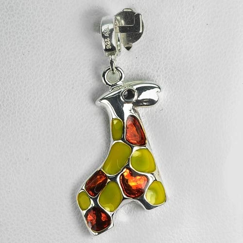 925 Sterling Silver Pendant Jewelry 3.40 Grams Green Orange Enamel Giraff: Product ID: 280430004 Product Name: Natural Fashion Jewelry Weight: 3.40 CT. Size: None MM. Shape: Pendant Color: Silver Clarity:None Luster: None Gems Origin: Thailand Treatment: None Crystal Structu