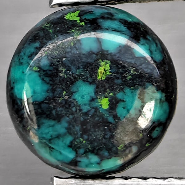 Natural Multi Color Green Turquoise 1.65 Ct. Round Shape Cabochon 8.3 Mm Gemstone from india (1 of 3)