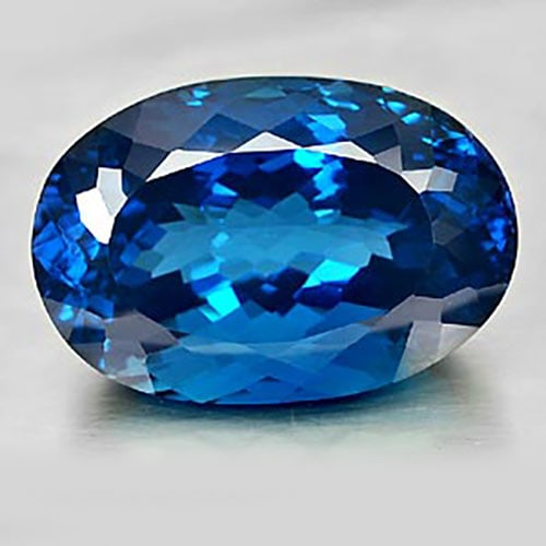 Rare Size Natural London Blue Topaz 491.45 Ct. Clean Oval Shape 55 x 37 Mm. Gemstone From Brazil (1 of 3)