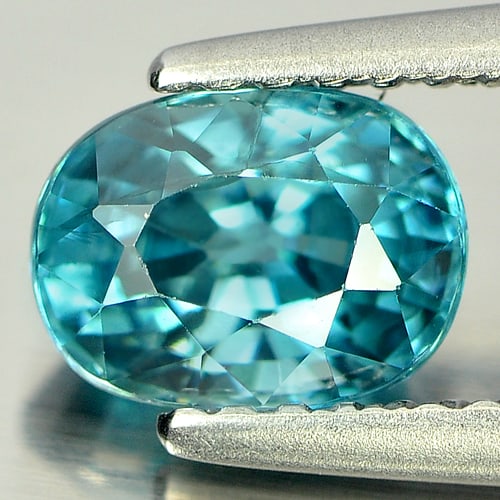 Natural Blue Zircon 1.56 Ct. Oval Shape 6.9 x 5.2 Mm Gemstone From Cambodia: Product ID: 807727054 Product Name: Natural Zircon Weight: 1.56 CT. Size: 6.9 x 5.2 x 4.3 MM. Shape: Oval Color: Blue Clarity:VSI Luster: Good Gems Origin: Cambodia Treatment: Treated Crystal Structur