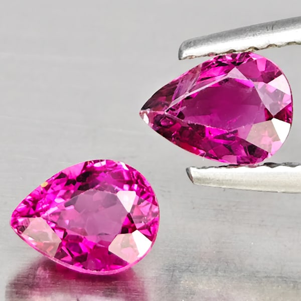 Natural Pink Tourmaline 1.29 Ct. 2 Pcs Pear Shape 6.7 x 4.9 Mm Gemstone From Nigeria: Product ID: 807251276 Product Name: Natural Tourmaline Weight: 1.29 CT. Size: 6.7 x 4.9 x 3.5 MM. Shape: Pear Shape Color: Pink Clarity:VSI Luster: Good Gems Origin: Nigeria Treatment: Unheated Crysta
