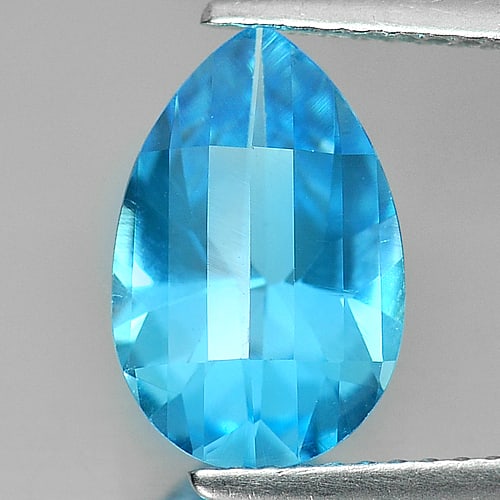 Natural Swiss Blue Topaz 3.15 Ct. Pear Shape 12 x 8 Mm Gemstone From Brazil (1 of 3)
