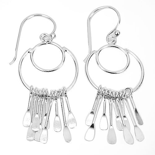 Beautiful 3.27 G. Real 925 Sterling Silver Jewelry Earrings Beautiful Design (1 of 3)
