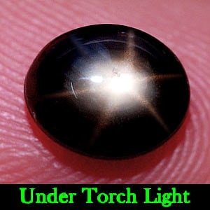 Natural Black Star Sapphire 6 Rays 2.39 Ct. Oval Cabochon Shape 7.7 x 6.2 Mm Gemstone from Thailand: Product ID: 806136226 Product Name: Natural Star Sapphire Weight: 2.39 CT. Size: 7.7 x 6.2 x 4.3 MM. Shape: Oval Cabochon Color: Black Clarity:Opaque Luster: Good 6 Rays Star Gems Origin: Thailand Tre