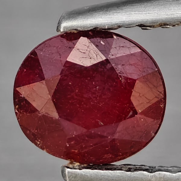 Natural Pinkish Red Ruby 0.99 Ct. Oval Shape 6.2 x 5.5 Mm Gemstone from Madagascar (1 of 3)