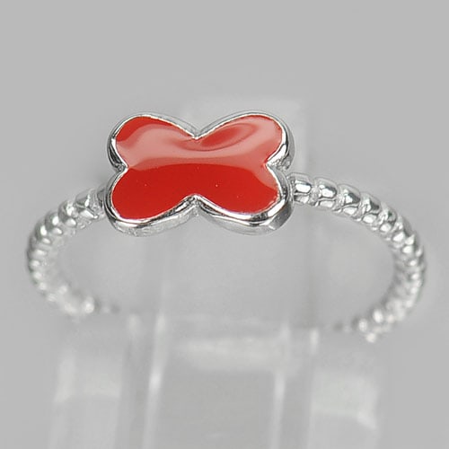 925 Sterling Silver Pattern Eternity Band Ring Knot Red Enamel 9Size 4.5: Product ID: 280510079 Product Name: Natural Fashion Jewelry Weight: 1.16 CT. Size: 18 x 15 Mm. MM. Shape: Ring Color: White Clarity:None Luster: None Gems Origin: Thailand Treatment: None Crystal Stru