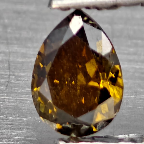 Natural Yellow Fancy Color Loose Diamond 0.15 Ct. Pear Shape 4.2 x 3 Mm From Belgium (1 of 3)