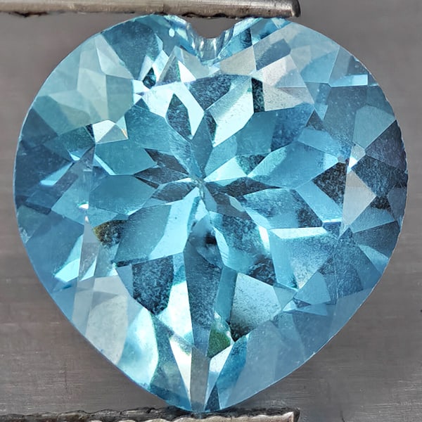 Natural Baby Blue Topaz 5.71 Ct. Heart Shape 11.3 Mm Gemstone From Brazil (1 of 3)