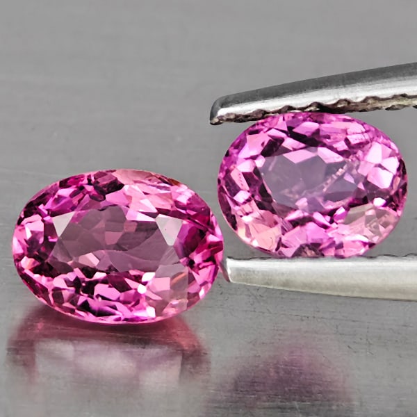 Natural Pink Tourmaline 1.35 Ct. 2 Pcs Oval Shape 5.9 x 4.7 Mm Gemstone from Nigeria: Product ID: 807251269 Product Name: Natural Tourmaline Weight: 1.35 CT. Size: 5.9 x 4.7 x 3.8 MM. Shape: Oval Shape Color: Pink Clarity:VSI Luster: Good Gems Origin: Nigeria Treatment: Unheated Crysta