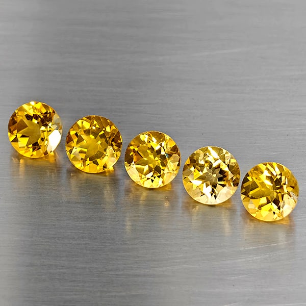 Natural Yellow Citrine 6.48 Ct. 5 Pcs Round Shape 7.2 Mm Gemstone from Brazil: Product ID: 801815437 Product Name: Natural Citrine Weight: 6.48 CT. Size: 7.2 x 7.2 x 5 MM. Shape: Round Shape Color: Yellow Clarity:VSI Luster: Good Gems Origin: Brazil Treatment: Unheated Crystal S