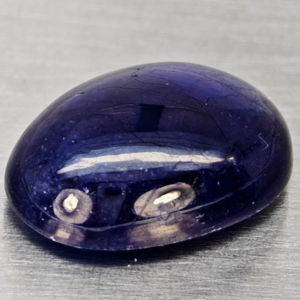 Natural Blue Sapphire 11.76 Ct. Oval Cabochon Shape 15.4 x 11.5 Mm Gemstone from Madagascar: Product ID: 806012367 Product Name: Natural Blue Sapphire Weight: 11.76 CT. Size: 15.4 x 11.5 x 6.2 MM. Shape: Oval Cabochon Color: Blue Clarity:Semi - Transparent Luster: Good Gems Origin: Madagascar