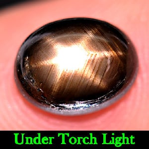 Natural Black Star Sapphire 2.91 Ct. Oval Cabochon Shape 8.5 x 6.7 Mm Gemstone From Thailand: Product ID: 806141672 Product Name: Natural Star Sapphire Weight: 2.91 CT. Size: 8.5 x 6.7 x 4.3 MM. Shape: Oval Cabochon Color: Black Clarity:Opaque Luster: Good 6 Rays Star Gems Origin: Thailand Tre