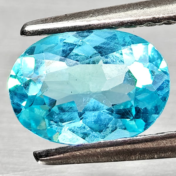 Natural Paraiba Color Apatite 0.87 Ct. Oval Shape 7.2 x 5.1 Mm Gemstones From Tanzania (1 of 3)