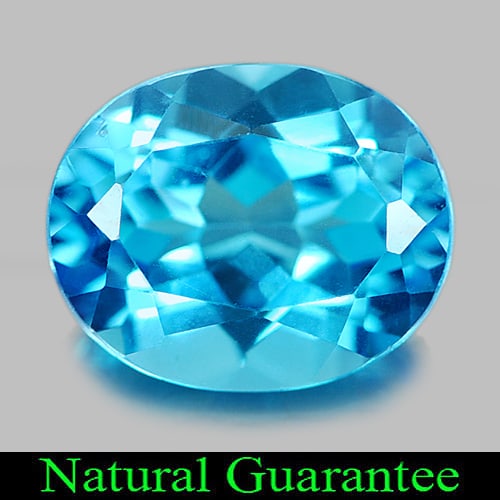 Natural Swiss Blue Topaz 4.52 Ct. Oval Shape 11 x 9 Mm Gemstone From Brazil: Product ID: 807160677 Product Name: Natural Blue Topaz Weight: 4.52 CT. Size: 11 x 9 x 6.1 MM. Shape: Oval Color: Swiss Blue Clarity:VSI Luster: Good Gems Origin: Brazil Treatment: Treated Crystal Str