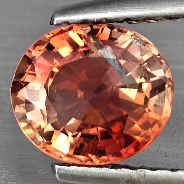 Natural Peach Tourmaline 1.12 Ct. Oval Shape 6.8 x 6 Mm Gemstone from Nigeria (1 of 3)