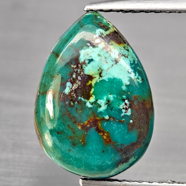 Natural Multi Color Green Turquoise 5.07 Ct. Pear Shape Cabochon 14.3 x 10.5 Mm Gemstone from india (1 of 3)