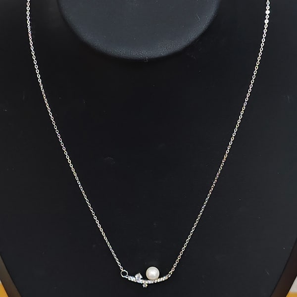 925 Sterling Silver Necelace Jewelry with Natural Pearl and CZ Length 16 Inch: Product ID: 280540059 Product Type: 925 Sterling Silver Fine Jewelry Jewelry Weight: 2.30 Grams. Gemstones Color: White Metal: Solid Silver 92.5%. Gemstone Detail: About. White Pearl Round Cabochon Si