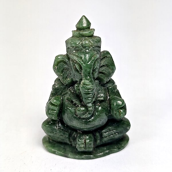 Natural Multi Color Genuine Jade 32.26 Ct. Happy Ganesha Carving Shape Gemstone from Thailand: Product ID: 818102615 Product Name: Natural Gemstones Weight: 32.26 CT. Size: 13 x 18 x 27 MM. Shape: Caving Color: Green Clarity:Opaque Luster: Good Gems Origin: Thailand Treatment: Unheated Crystal