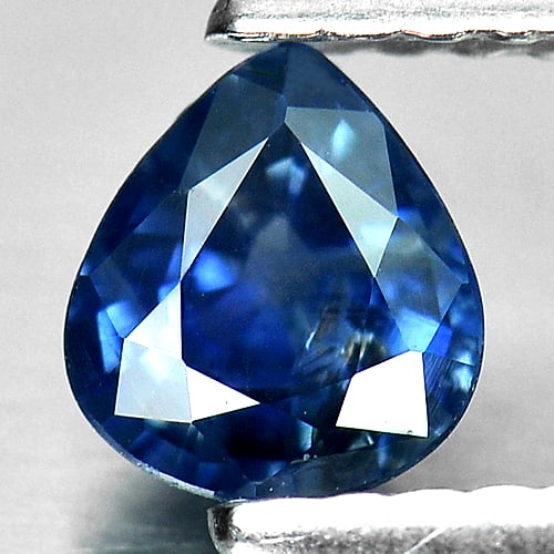 Natural Blue Sapphire 0.57 Ct. Pear Shape 5.3 x 4.8 Mm Gemstone From Thailand (1 of 3)