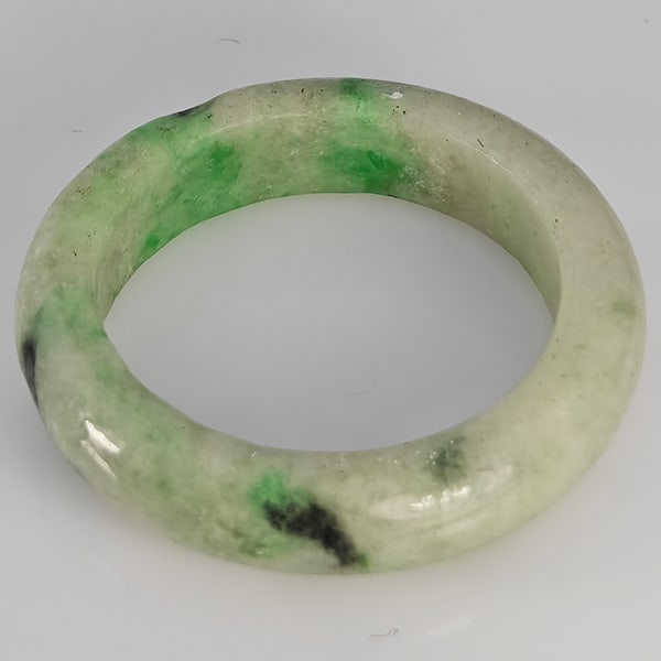 Natural Genuine Mutil-Color Green Jade 20.35 Ct. Round Cabochon Ring Size 9.5 Gemstone from Thailand (1 of 3)
