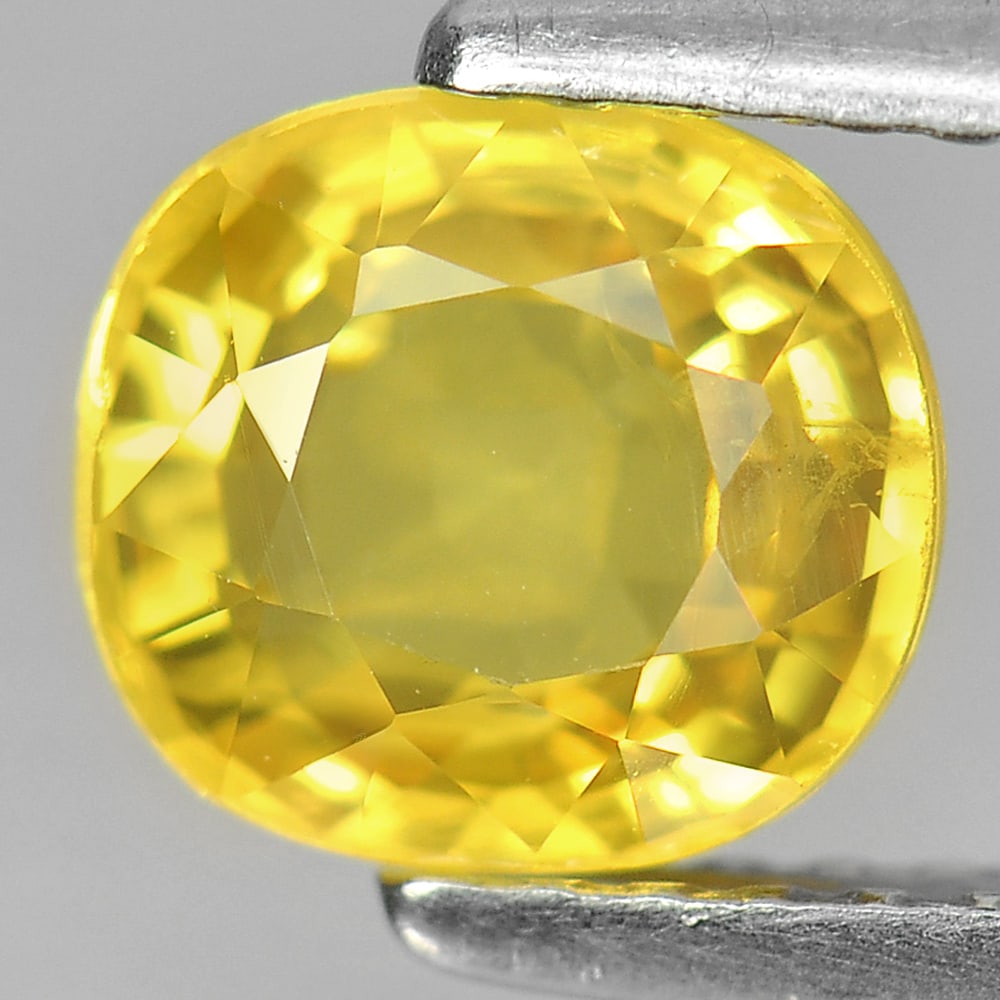 Natural Yellow Sapphire 1.70 Ct. Oval Shape 6.9 x 6.3 Mm. Gemstone From Thailand (1 of 3)