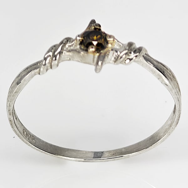 925 Sterling Silver Ring Jewelry 0.94 Grams With Natural Diamond 0.10 Ct. Size 6.5 (1 of 3)