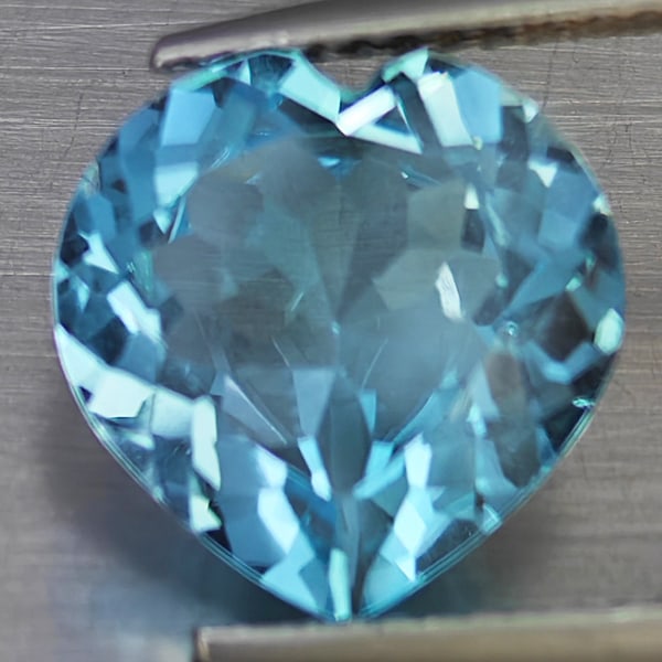 Natural Baby Blue Topaz 5.30 Ct. Heart Shape 11 Mm Gemstone From Brazil (1 of 3)