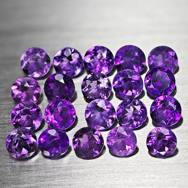 Natural Purple Amethyst 2.08 Ct. 20 Pcs. Round Shape 3.1 Mm. Gemstones From Brazil (1 of 3)