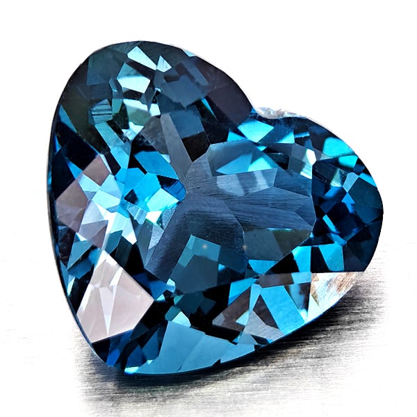 Natural London Blue Topaz 4.18 Ct. Heart Shape 10.5 x 9.5 Mm Gemstone From Brazil (1 of 3)