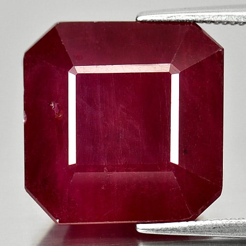Natural Purplish Red Ruby 20.51 Ct. Octagon Shape 14.8 x 14.6 Mm Gemstone From Madagascar (1 of 3)