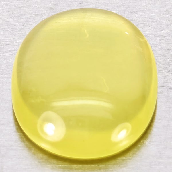 Natural Yellow Lemon Quartz 3.97 Ct.Oval Cabochon Shape 13 x 10.3 Mm Gemstone From Brazil (1 of 3)