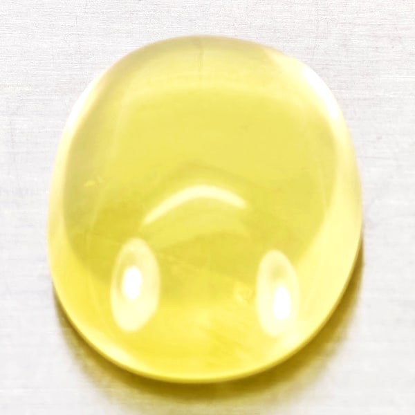 Natural Yellow Lemon Quartz 7.82 Ct.Oval Cabochon Shape 11.8 x 15.4 Mm Gemstone From Brazil (1 of 3)