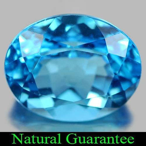 Natural Swiss Blue Topaz 4.43 Ct. VVS Oval Shape 11 x 9 Mm. Gemstone From Brazil: Product ID: 807160566 Product Name: Natural Blue Topaz Weight: 4.43 CT. Size: 11 x 9 x 6 MM. Shape: Oval Color: Swiss Blue Clarity:VVS Luster: Good Gems Origin: Brazil Treatment: Treated Crystal Struc