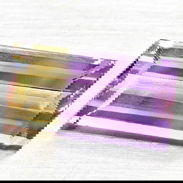 Natural Bi Color Ametrine 2.60 Ct. Baguette Shape 12 x 6.2 Mm Gemstone From Bolivia (1 of 3)