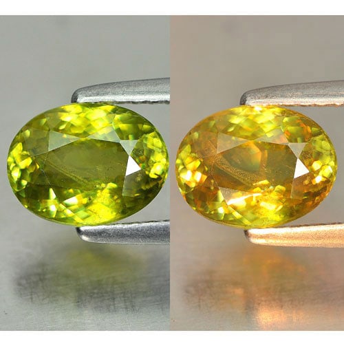 Natural Multi Color Sphene 1.62 Ct. Oval Shape 8.4 x 6.4 Mm. Gemstone From Madagascar (1 of 3)