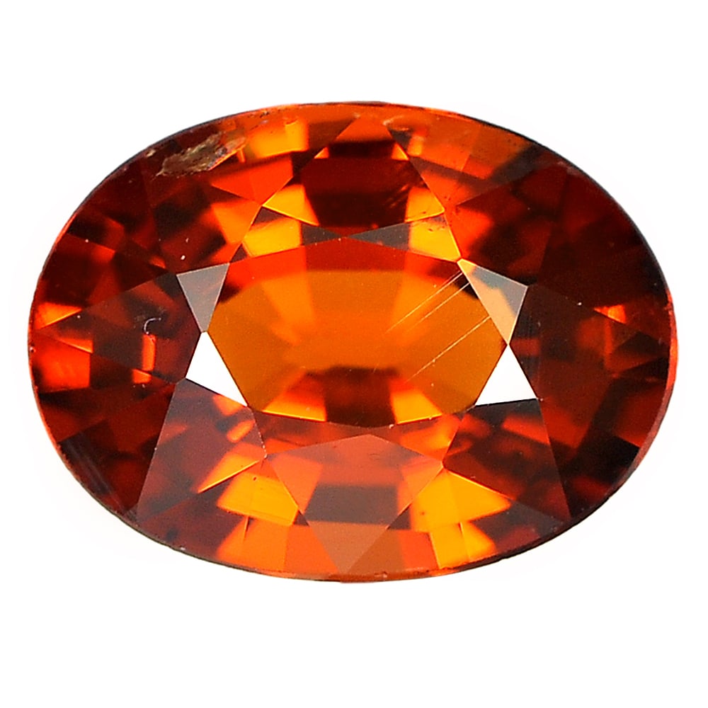 Natural Reddish Orange Spessartine Garnet 1.03 Ct. Oval Shape 7 x 5.2 Mm. Gemstone From Nigeria: Product ID: 802936319 Product Name: Natural Spessartine Weight: 1.03 CT. Size: 7 x 5.2 x 3.2 MM. Shape: Oval Color: Orange Clarity:SI Luster: Very Good Gems Origin: Nigeria Treatment: Unheated Crystal