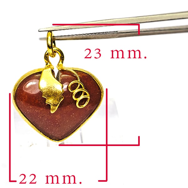 Natural Honey Jade 29.91 Ct. Heart Nickel Pendant 23 x 22 Mm. Gemstone: Product ID: 819814387 Product Name: Natural Jade Weight: 29.91 CT. Size: 23 x 22 x 11 MM. Shape: Heart Shape Color: Multi-Color Clarity:Opaque Luster: Good Gems Origin: Thailand Treatment: Unheated Cr