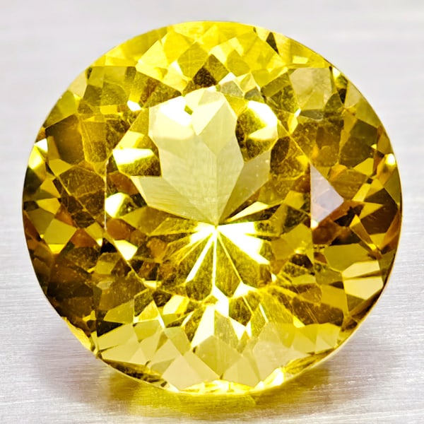 Natural Yellow Citrine 5.73 Ct. Round Shape 11.7 Mm Gemstone From Brazil: Product ID: 801815112 Product Name: Natural Citrine Weight: 5.73 CT. Size: 11.7 x 11.7 x 7.9 MM. Shape: Round Color: Yellow Clarity:VSI Luster: Good Gems Origin: Brazil Treatment: Unheated Crystal Str