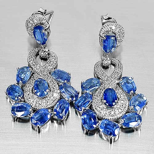 Natural Blue Kyanite 925 Sterling Silver Earrings Jewelry 8.66 Grams: Product ID: 207102216 Product Name: Sterling Silver Earrings Product Type: 925 Sterling Silver Fine Jewelry Jewelry Weight: 8.66 Grams. Gemstones Color: Blue Metal: Solid Silver 92.5%. Gemstone Detail